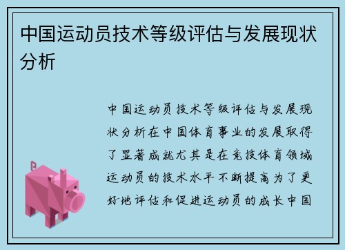中国运动员技术等级评估与发展现状分析